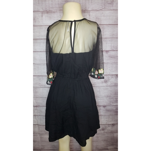 Black mesh floral dress - Picture 5 of 6